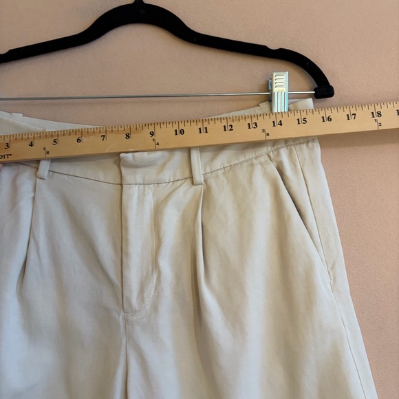 Madewll Petite Slouchy Straight Pants in Drapey Twill Muted Stone 6P Linen Blend - Picture 12 of 13